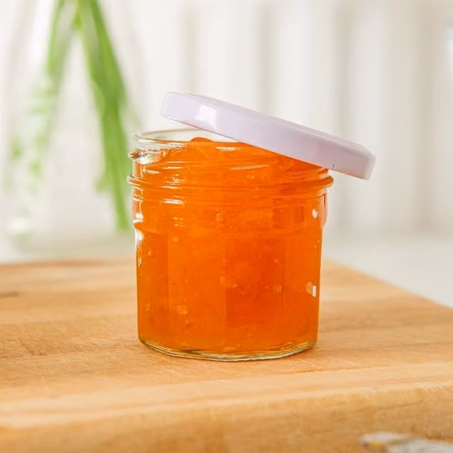 Argon Tableware White Glass Jam Jars with Screw Lids, 90ml, Pack of 24