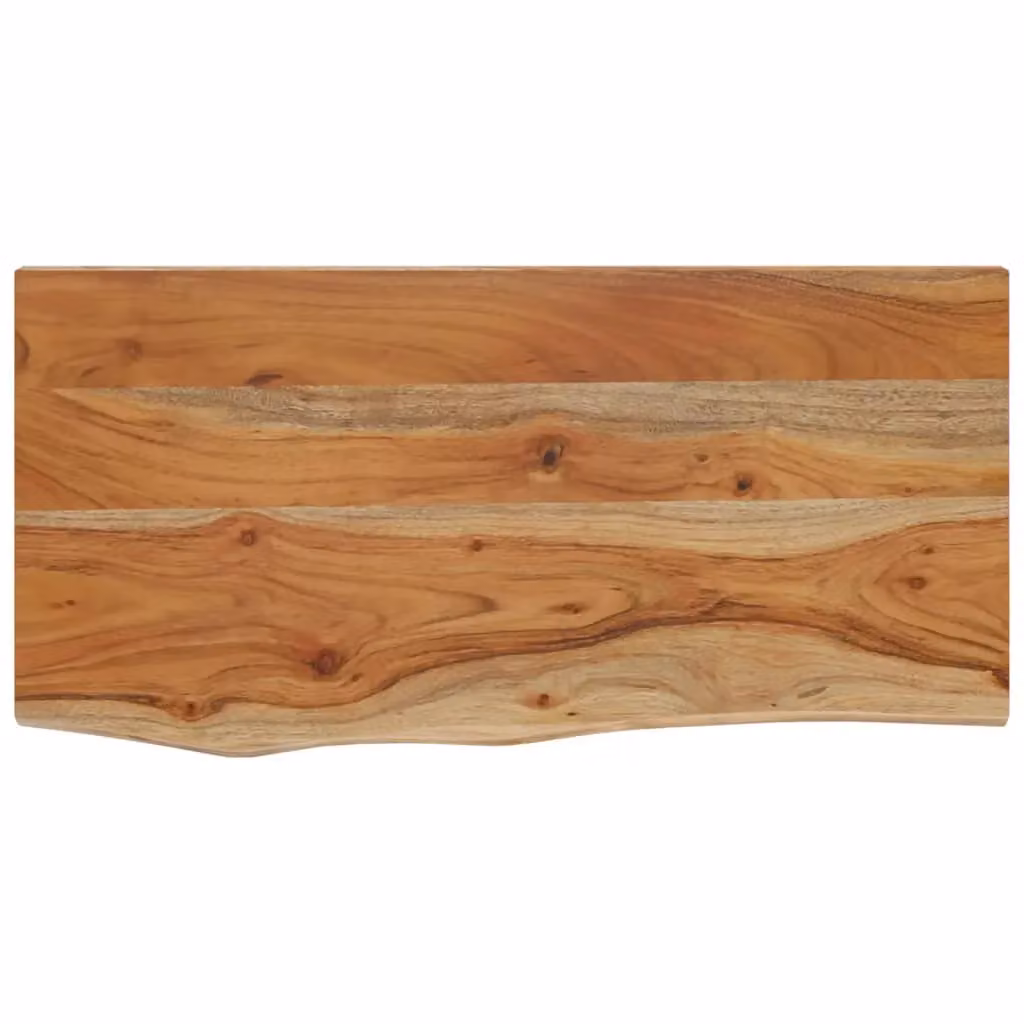 Berkfield Home Rectangular Acacia Solid Wood Wall Shelf with Live Edge, Brown, W: 40 cm, D: 20 cm, H: 3.8 cm – 2