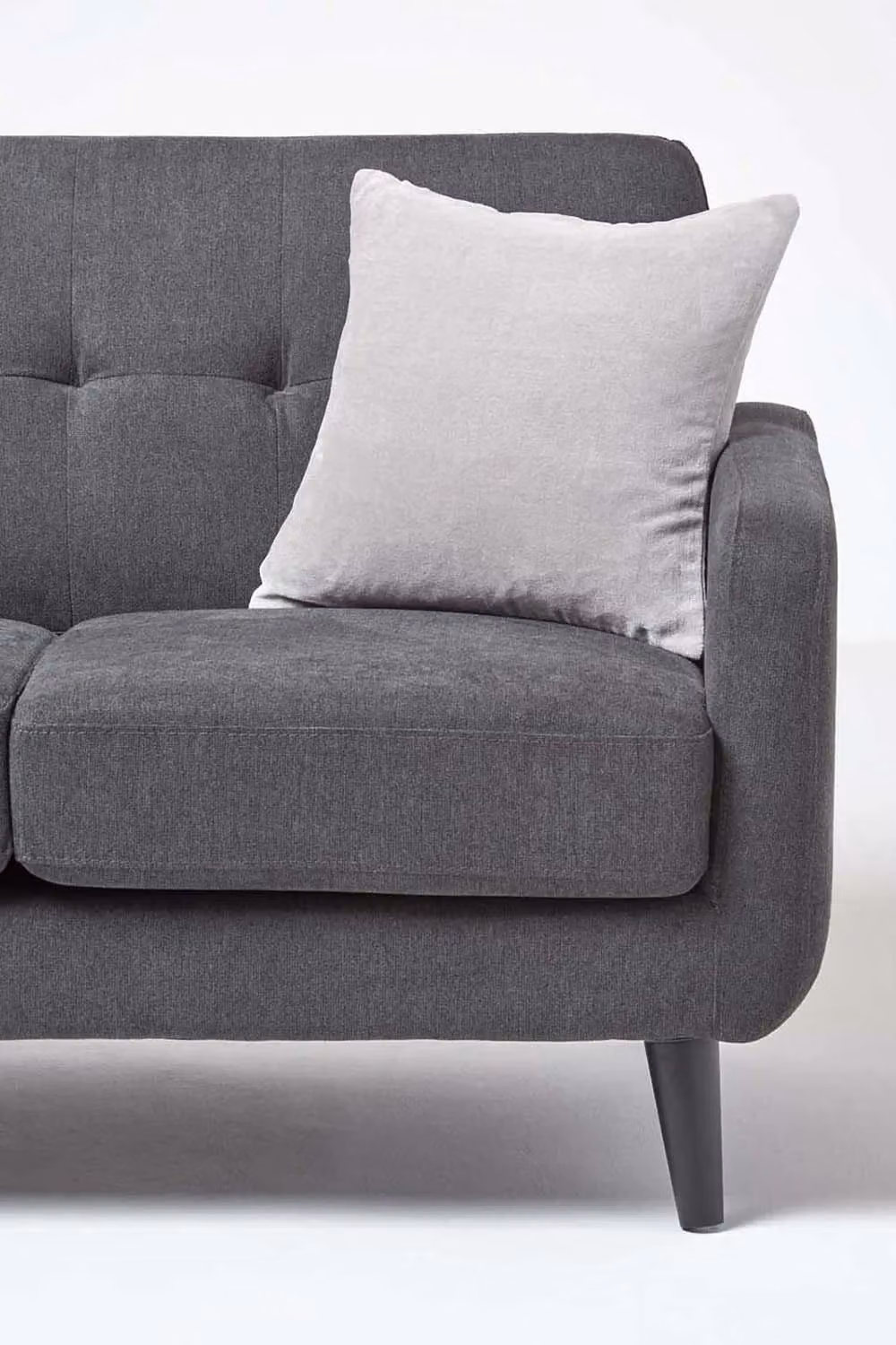 Homescapes Set of 2 Silver Grey Cotton Velvet Square Cushion Covers, W/D/H: 40 x 40 x 40 cm – 2