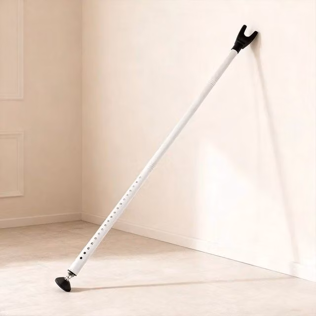 NESTLUNE Adjustable Heavy Duty Door Security Bar Stopper, White