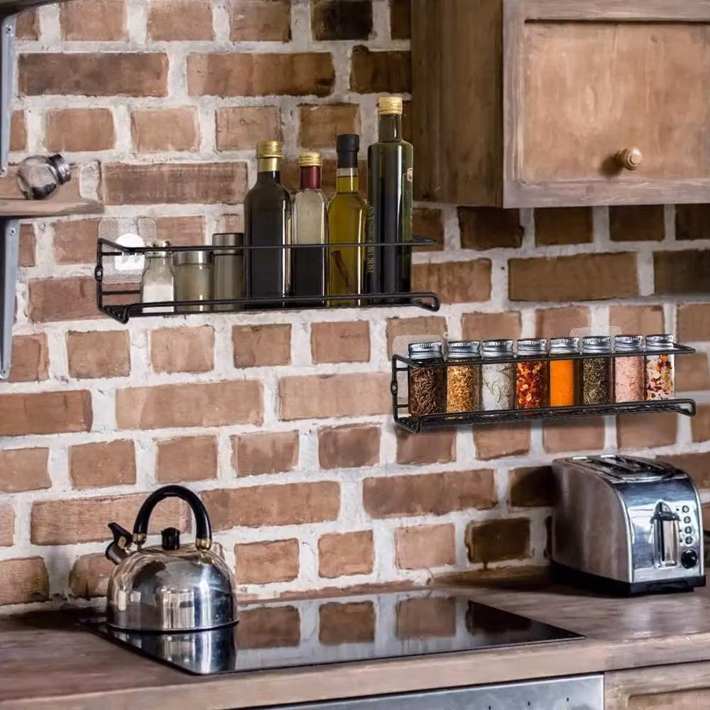Kelvenix Black Metal Spice and Herb Jar Rack Holder – 2