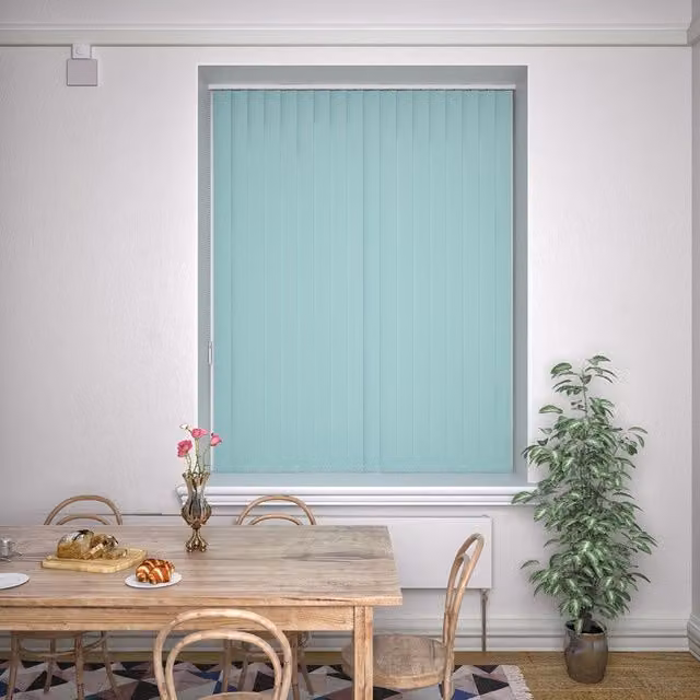 Terrys Kensington Plain Made to Measure Blackout Vertical Blind in Duckegg Blue