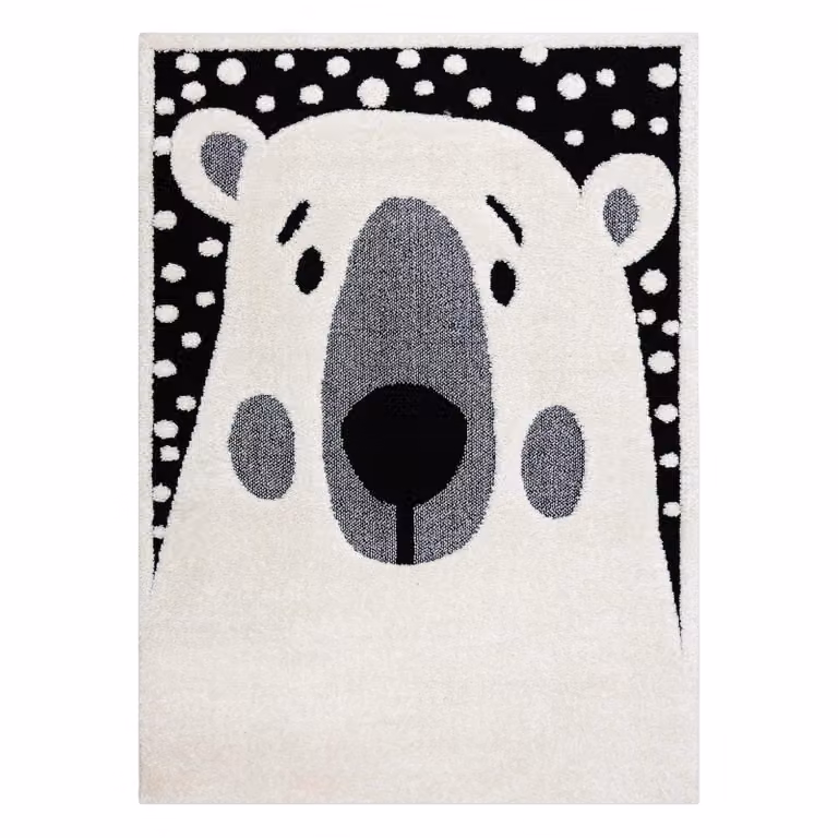 RugsX Modern Children's Rectangular Rug in Yellow and White, W: 120 cm, L: 170 cm
