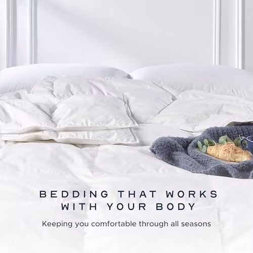 Snuggledown Luxury Goose Feather and Down Double Duvet 13.5 Tog and 2 Pillows, 85:15 Blend with Cotton Cover, White, W: 200 cm – 2