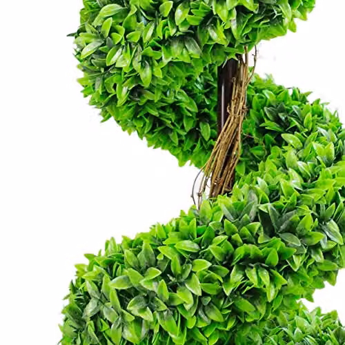 Leaf Design UK Large Purple and Green Artificial Spiral Tree with Decorative Planter, H 90 cm x W 35 cm x D 35 cm – 4