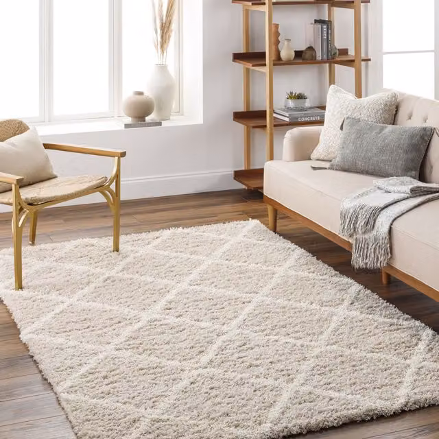 Livabliss Urban Geometric Shag Rug in Beige, W: 200 cm, D: 290 cm – 1