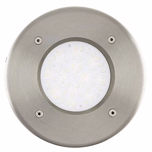 Loops IP67 Outdoor Recessed Round Ground Light in Silver Stainless Steel with 2.5W Built-in LED