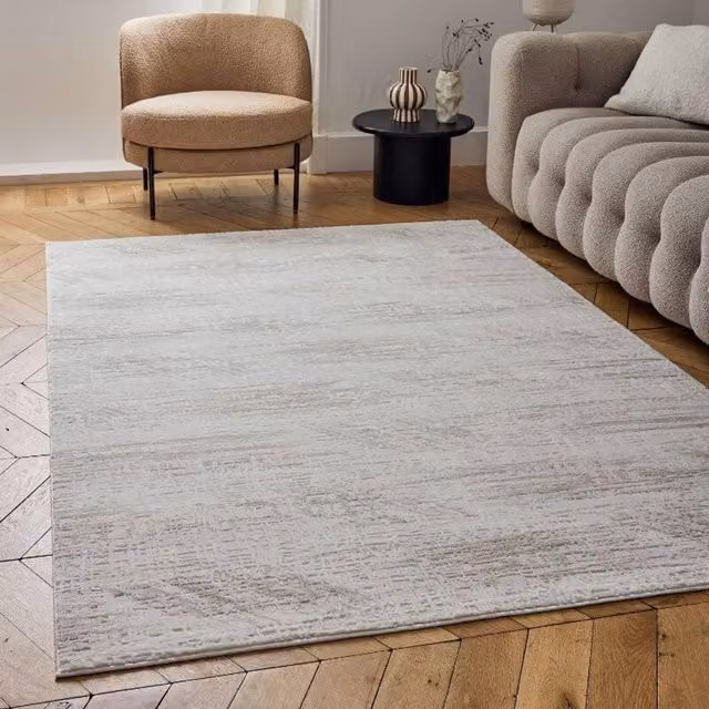 THE RUGS Carmel Abstract Area Rug in Ivory and Beige, W: 240 cm, L: 340 cm – 1