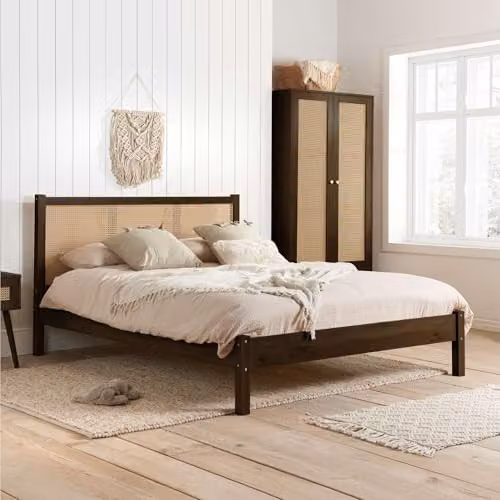 Birlea Croxley Double Rattan Bed Frame in Walnut Brown, W/D/H: 135 x 140 x 198.52 cm – 2