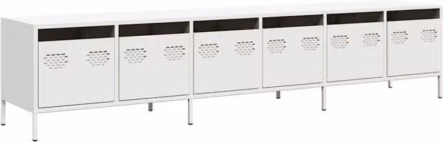 Berkfield Home Modern White Metal TV Cabinet W: 202 cm, D: 39 cm, H: 43.5 cm – 1