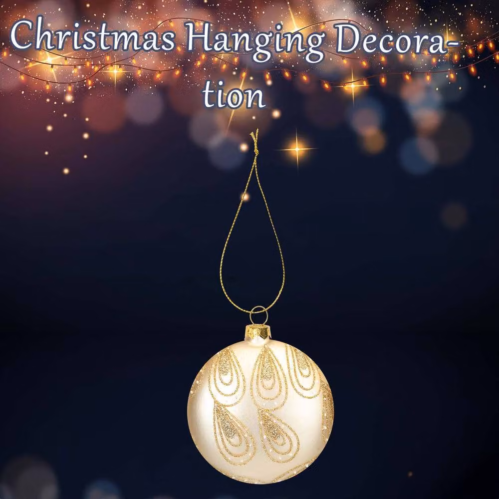 VFM e-Store Gold Oval Glass Hanging Christmas Bauble Decoration W: 13 cm, H: 11 cm – 2