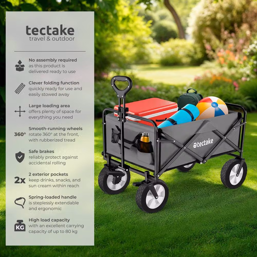 tectake Garden Trolley Leon in Grey Steel – 2