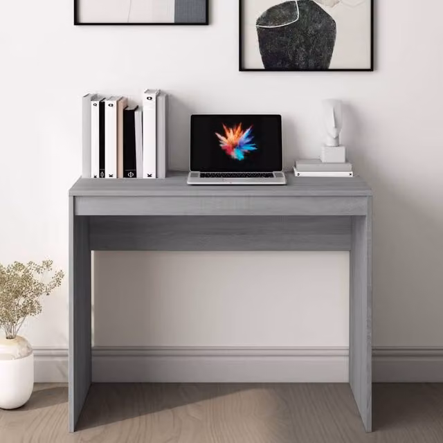 Berkfield Home Modern Grey Writing Desk, W/D/H: 90 x 40 x 72 cm – 1