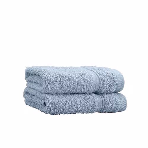 Catherine Lansfield Blue Cotton Zero Twist Face Cloth Pair, 30 x 30 cm – 2