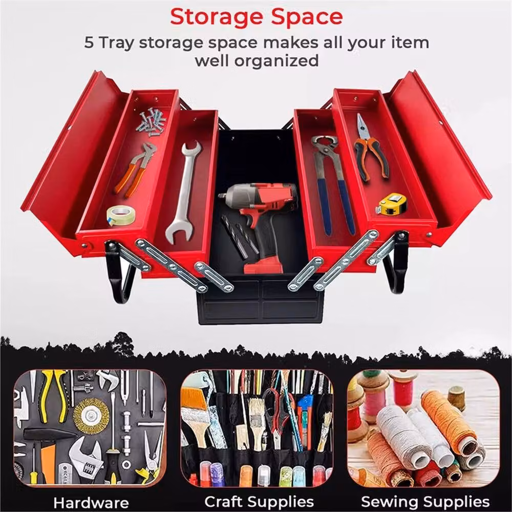 Kelvenix Metal Cantilever Tool Box Storage in Red, W: 52 cm – 4