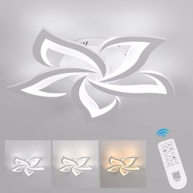 Goeco Modern Dimmable LED Ceiling Light in White with Remote Control and App Control – 1