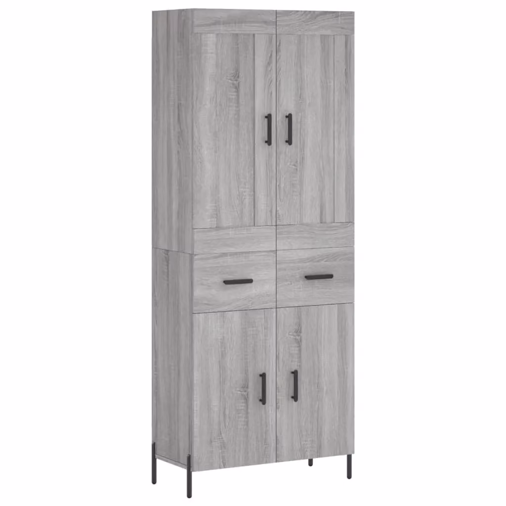 Berkfield Home Grey Sonoma Highboard, W: 69.5 cm, D: 34 cm, H: 180 cm – 2