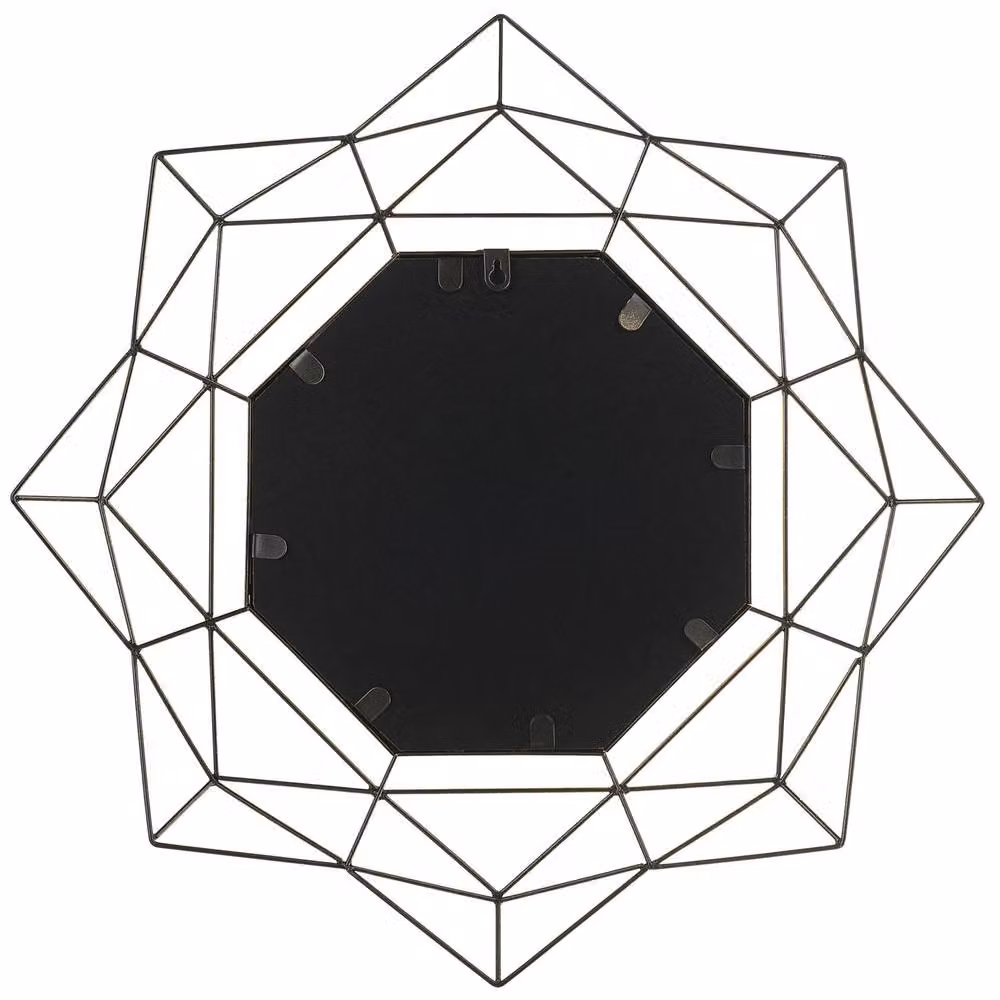 Wyld and Coco Gold Octagonal Art Deco Wall Mirror, Diameter: 60 cm – 3