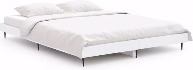 Berkfield Home White Double Bed Frame W: 135 cm, L: 190 cm – 1