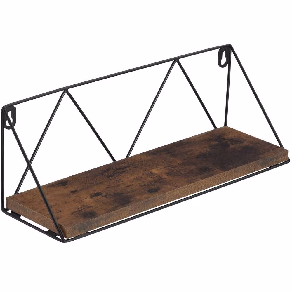tectake Rockport Industrial Wall Mounted Shelves in Brown – 3