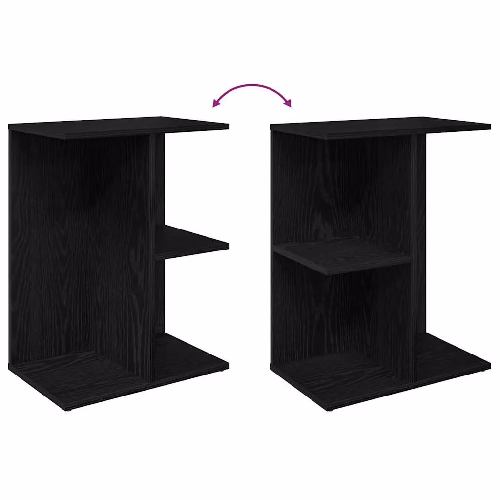Berkfield Home Black Oak Bedside Table W/D/H: 46.5 x 29 x 61 cm – 6