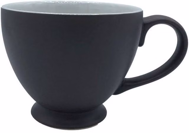 GM Garden and Home Set of 6 Black Stoneware Teacups, W: 11 cm, D: 15 cm, H: 9 cm – 3