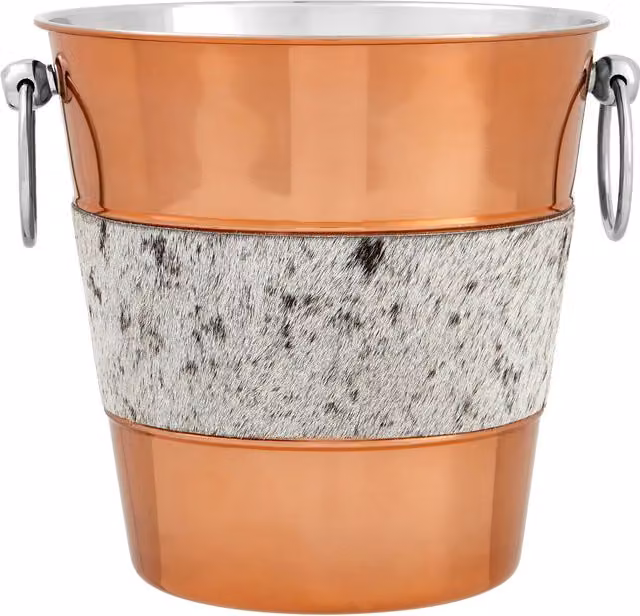 Orsina Albany Champagne Bucket in Gold with Copper Finish and Hair on Leather – 1