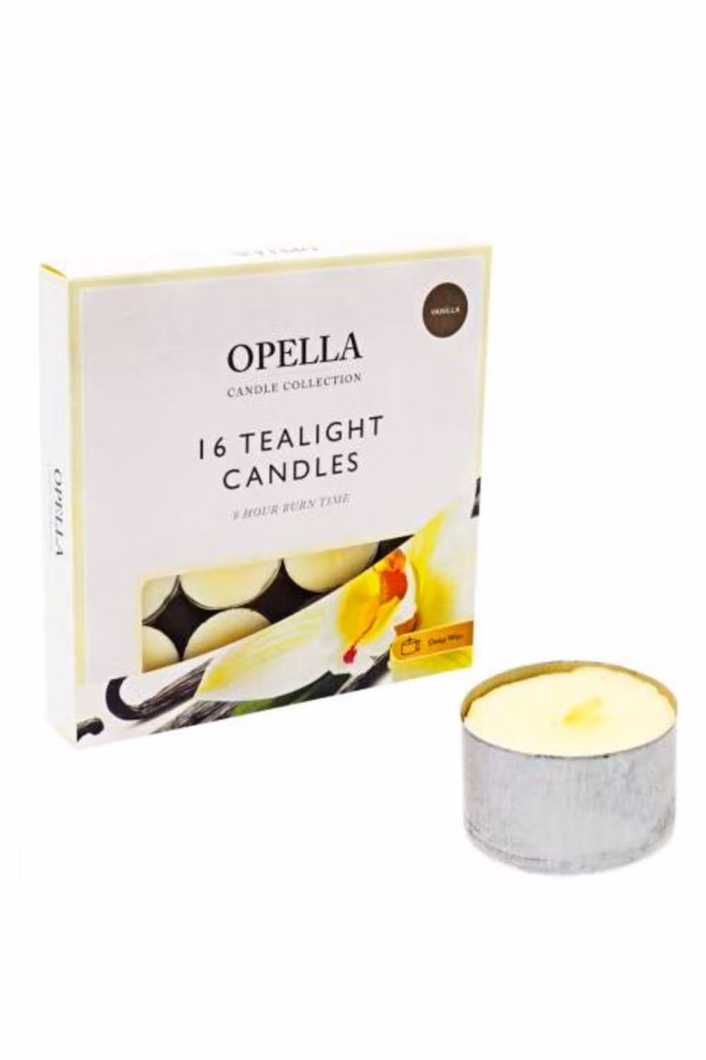 KDMD 16 Pack Vanilla Scented Tealight Candles, 8 Hour Burn Time, White – 2