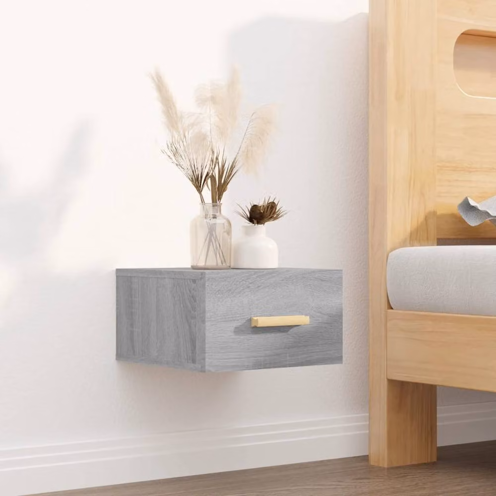 Berkfield Home Wall-mounted Bedside Cabinet in Grey Sonoma, W/D/H: 35 x 35 x 20 cm – 2