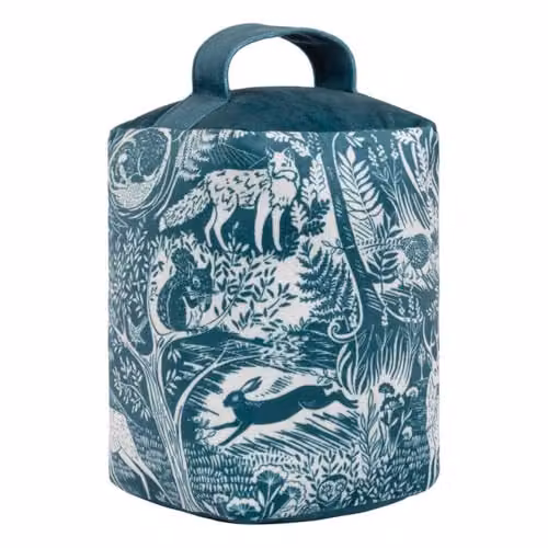 Furn Winter Woods Animal Velvet Doorstop in Midnight Blue – 5