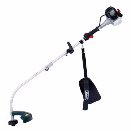 Webb WELT26 26cc 2-Stroke Petrol Tap Head Line Trimmer with Curved Shaft, Anti-Vibration Loop Handle and Twin Bump Line Feed in Black and Orange