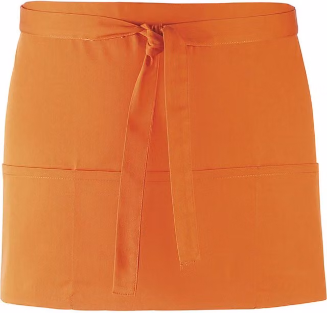 Premier Colours Pack of 2 Orange 3 Pocket Poly-Cotton Workwear Aprons