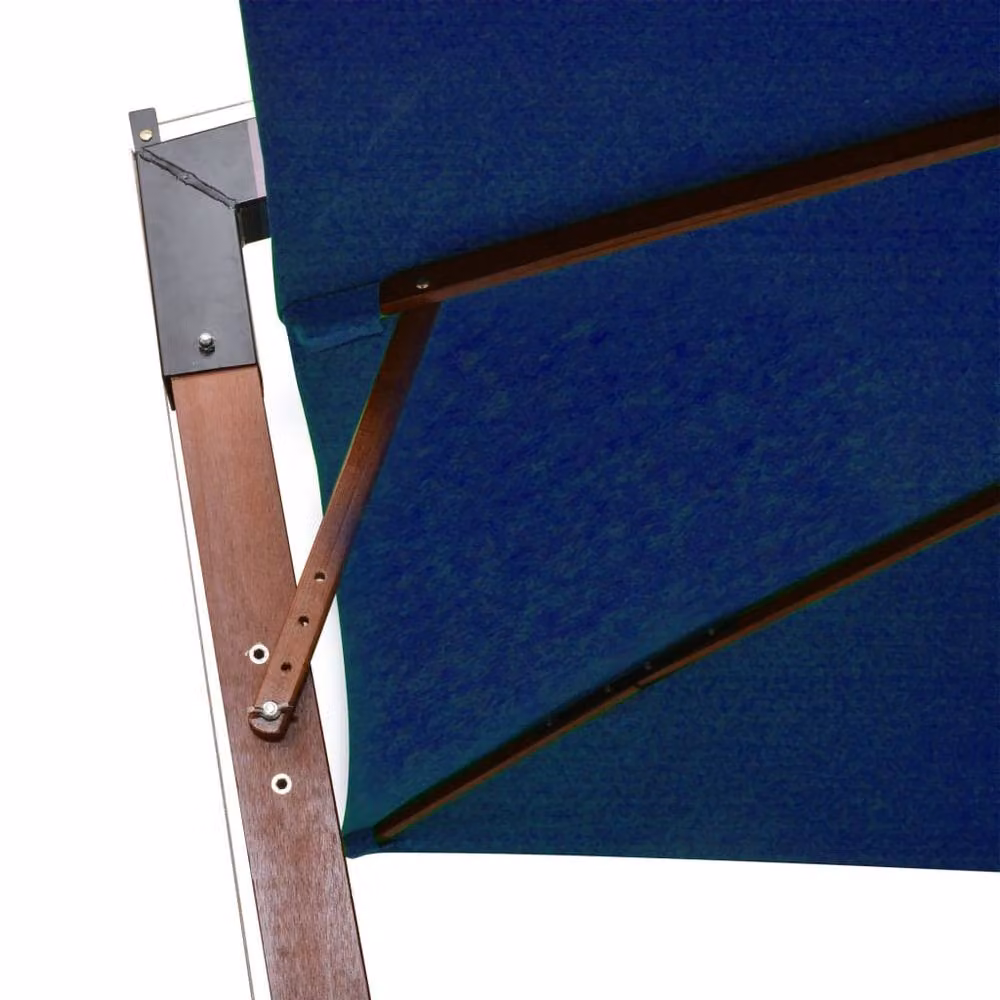 Berkfield Home Azure Blue Cantilever Hanging Parasol with Solid Fir Wood Pole, W/D/H: 300 x 300 x 280 cm – 4