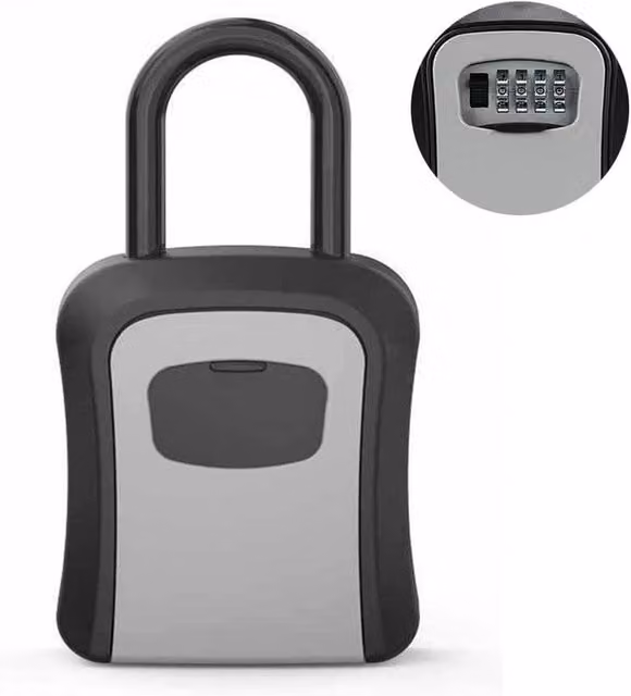 Kelvenix Grey Outdoor High Security Wall Hanging Combination Key Safe Box Steel