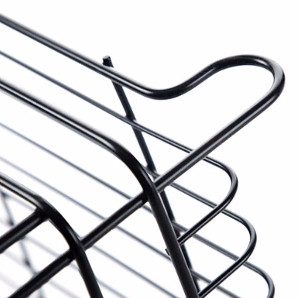 Garden Sanctuary 2-Tier Metal Kitchen Dish Drainer Rack with Drip Tray in Black – 6