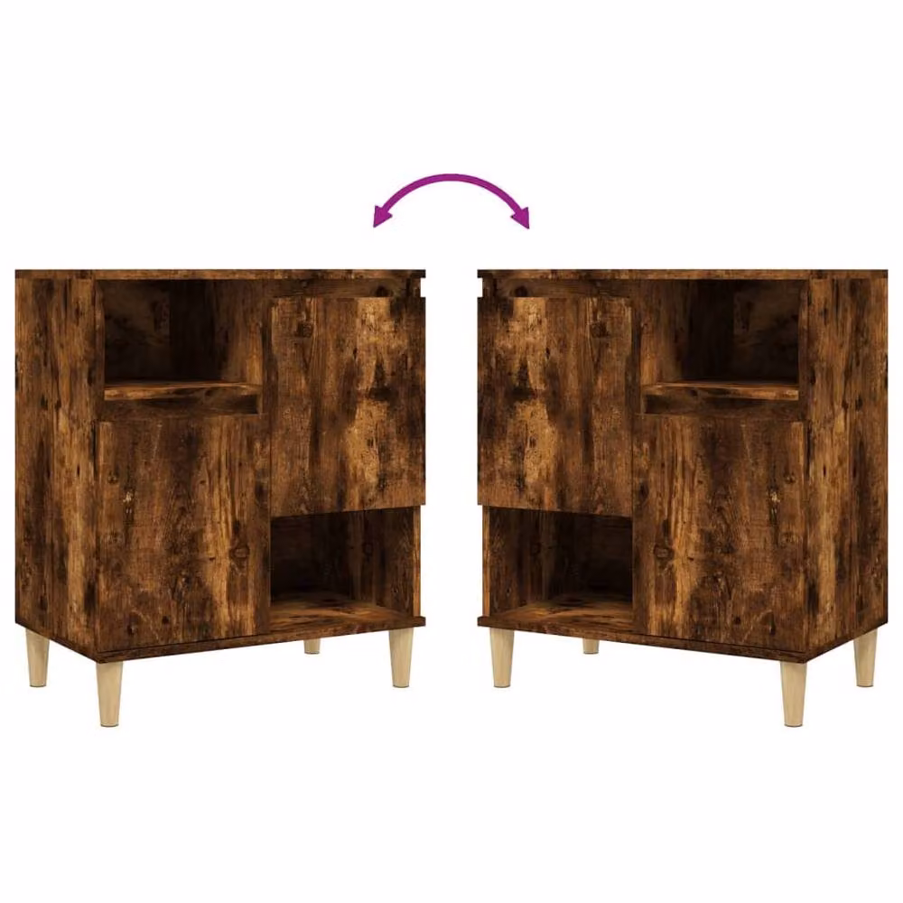 Berkfield Home Mid Century Smoked Oak Sideboard in Brown, W/D/H: 60 x 35 x 70 cm – 5