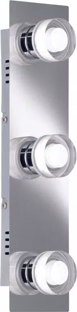 Wofi Lorient Spa LED Wall Spotlight in Chrome and Glass, Diameter: 36 cm