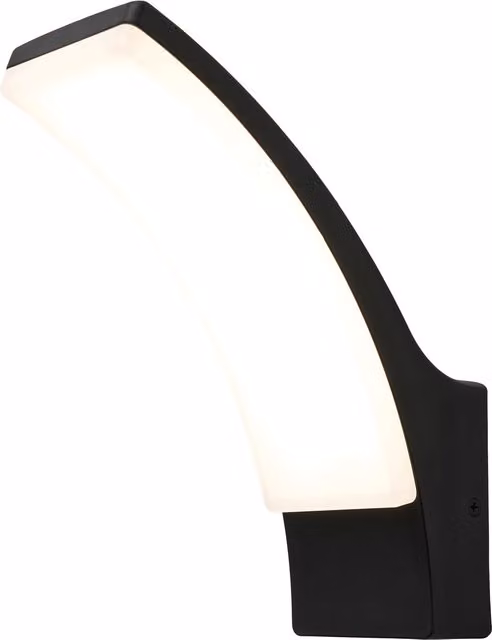 Litecraft Bengle Modern LED Curved Outdoor Wall Light in Black