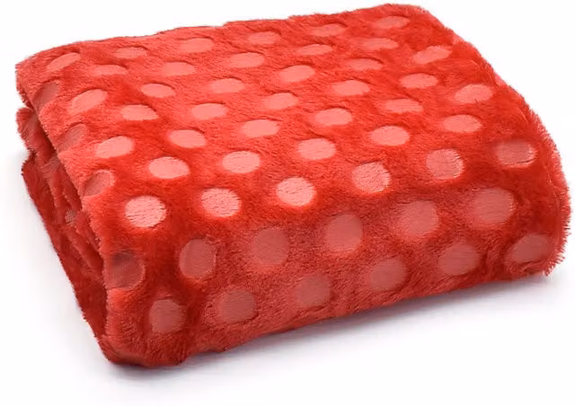 Velosso Plush Popcorn Effect Faux Fur Throw Blanket in Red, W/D/H: 125 x 150 cm