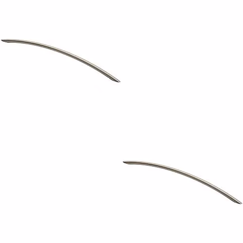 Loops 2 Pack Curved Bow Cabinet Pull Handles in Brushed Silver, W: 37.2 cm, Fixing Centres: 32 cm, D: 1 cm