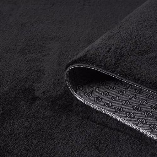 Desire Rugs Comfy Washable Plain Round Area Rug in Black, Diameter: 100 cm – 3