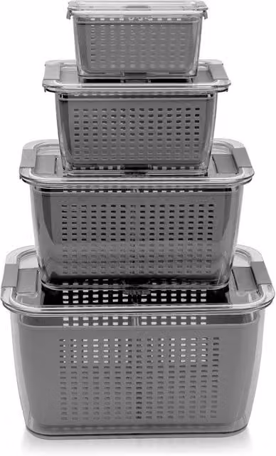 EONLION Grey Multipurpose Refrigerator Storage Box, BPA-Free Plastic, Width: 100 cm – 1