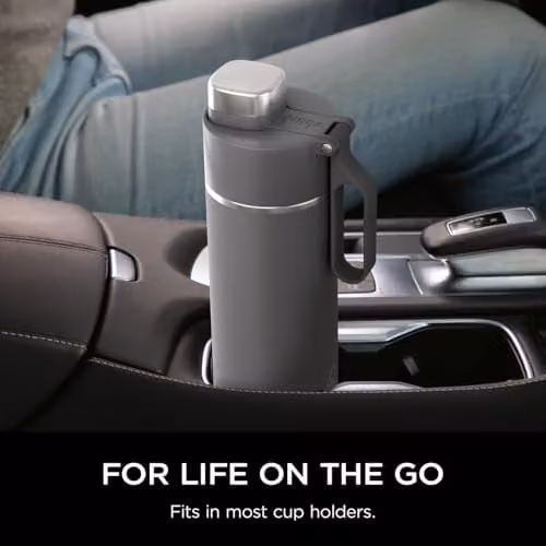 Ninja Thirsti Vacuum Insulated Stainless Steel Water Bottle and Flask with Leak-Proof Screw Lid, Grey, 700 ml – 4