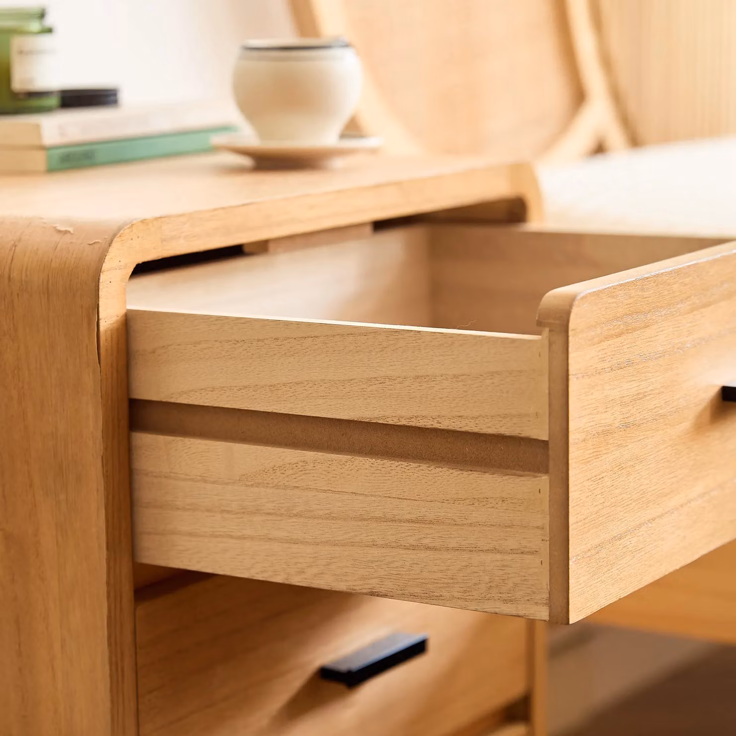 Nordlys 3-Drawer Bedside Table and Chest of Drawers in Brown Pine Wood – 3