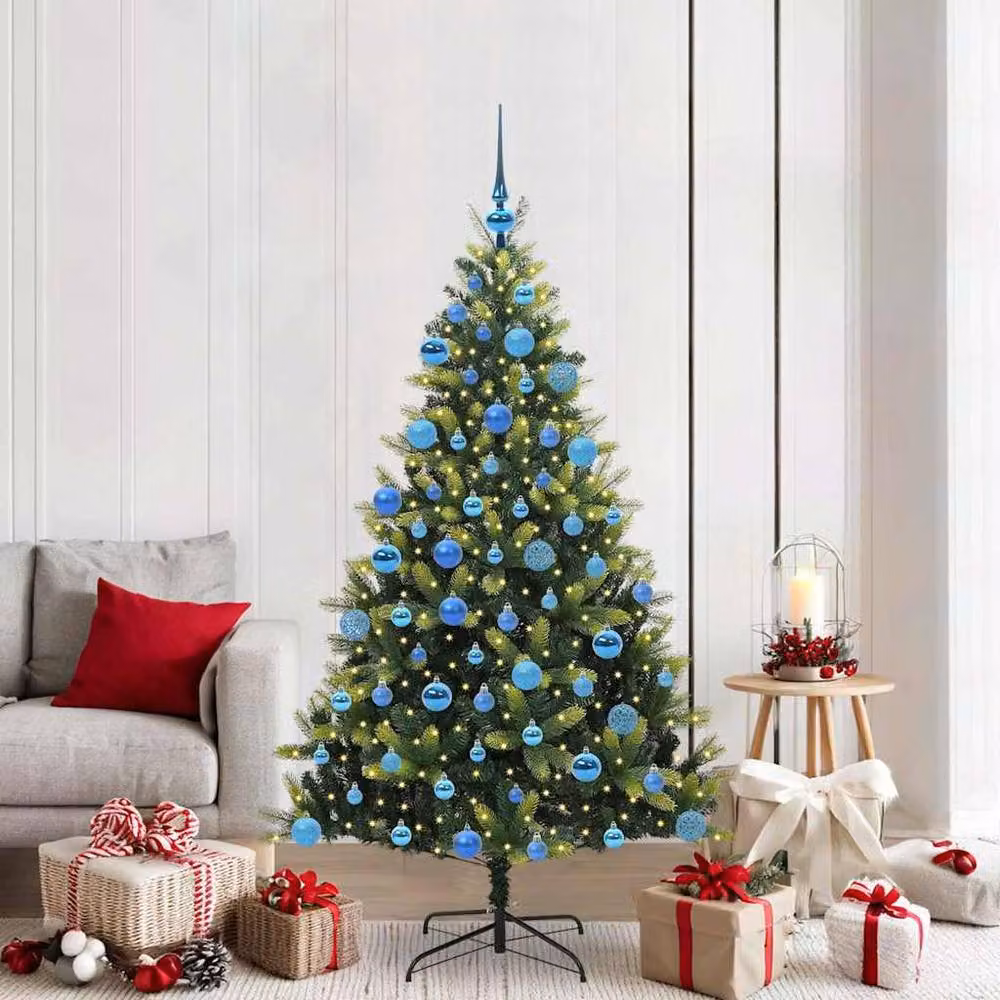 Berkfield Home Realistic Artificial Hinged Christmas Tree with 300 LEDs, Green, Height: 180 cm – 2