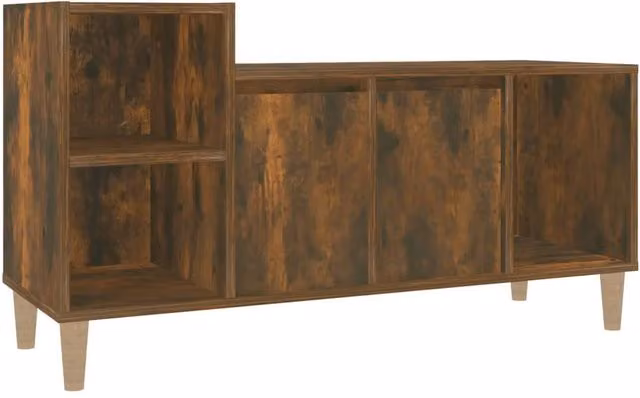 Berkfield Home Smoked Oak TV Cabinet in Brown, W/D/H: 100 x 35 x 55 cm – 1