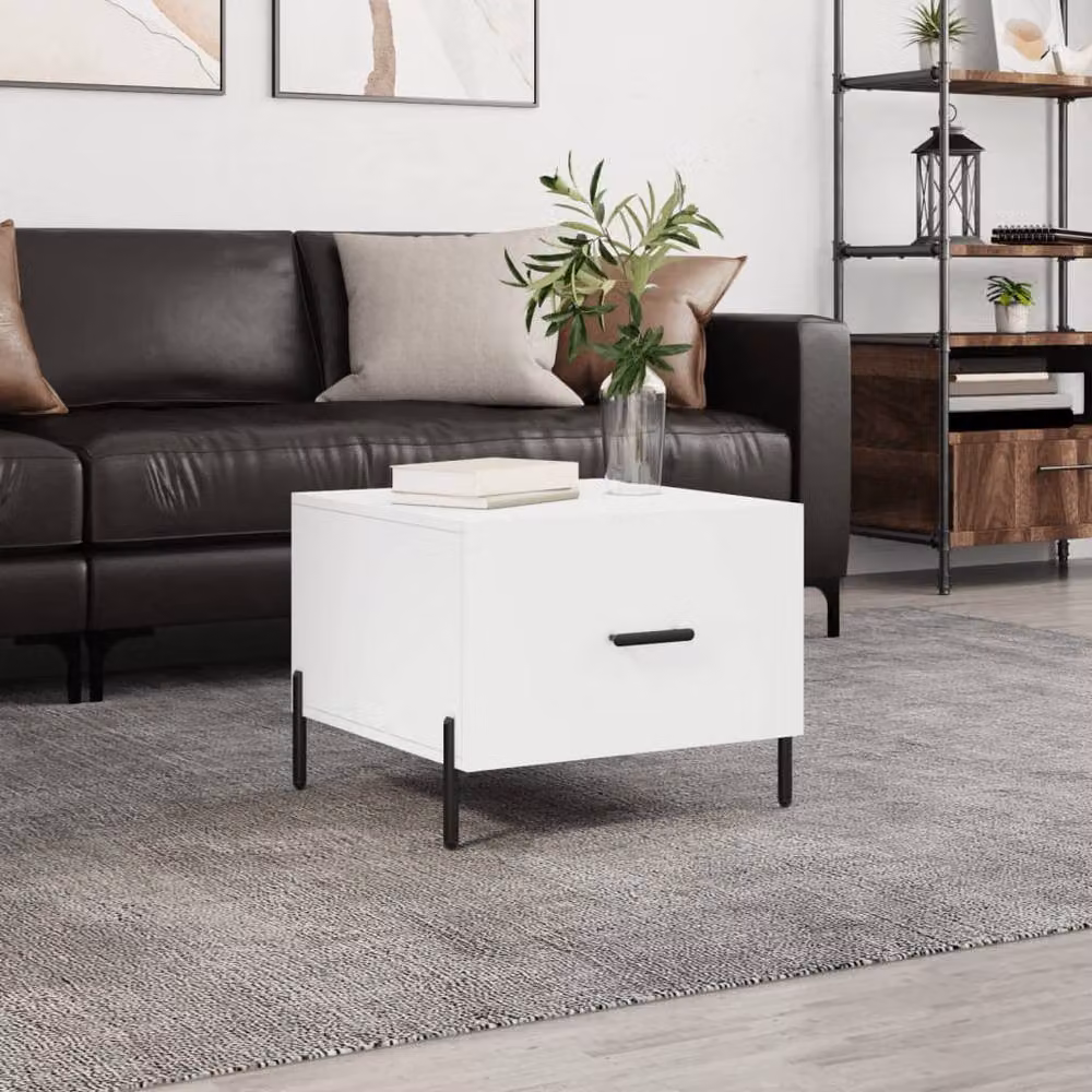 Berkfield Home Modern White Square Coffee Table, W/D/H: 50 x 50 x 40 cm – 2