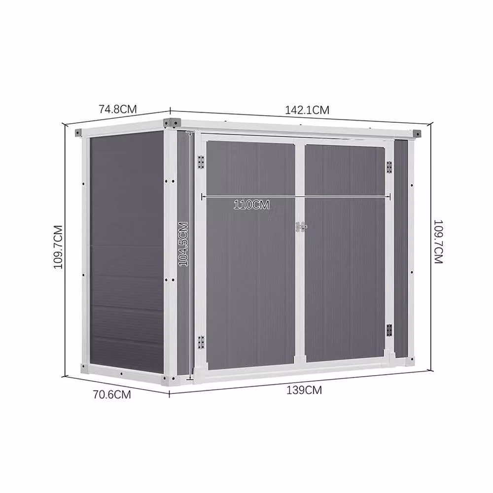 FORGEVIO Plastic Wheelie Bin Storage Cover in Dark Grey – 2