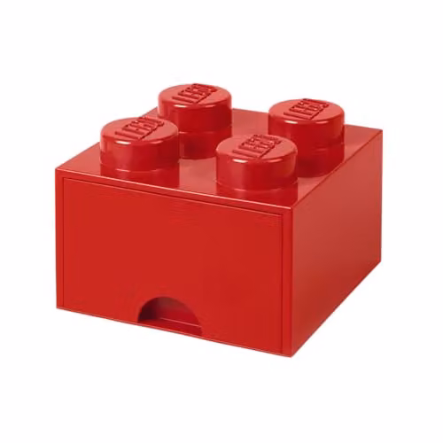 Room Copenhagen Stackable Red Plastic Storage Box with 1 Drawer