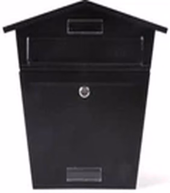EONLION Large Lockable Steel Wall Mounted Post Letter Box, Black